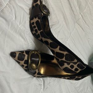 Nine West animal print heel pumps